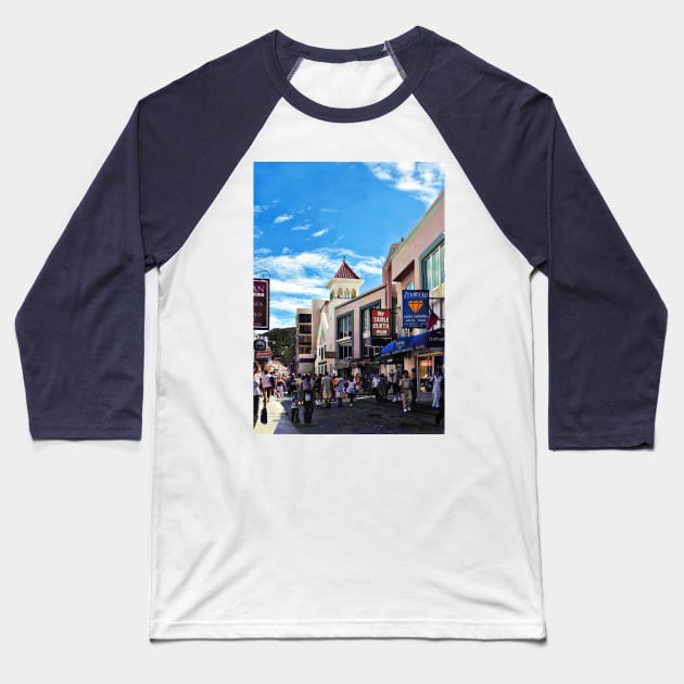 Caribbean - Philipsburg Sint Maarten - Shopping on Front Street Baseball T-Shirt by SusanSavad